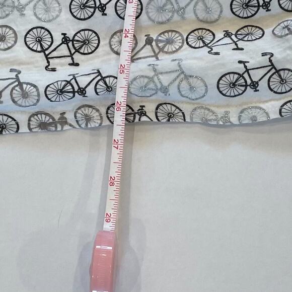 Lane Bryant White Cotton V-Neck Short Sleeve T-Shirt, Bicycles, Glitter, 14-16 - Picture 9 of 9